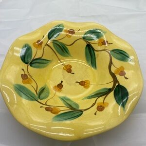 Yellow Floral Handmade  Ceramic Bowl